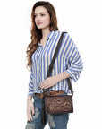 American Darling Small Crossbody Beautifully Hand Tooled Genuine Leather women bag western handbag purse