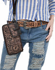 American Darling Wristlet Beautifully Hand Tooled Genuine Leather women bag western handbag purse