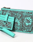 American Darling Wristlet Beautifully Hand Tooled Genuine Leather women bag western handbag purse