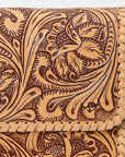 Clutch Beautifully Hand Tooled Genuine Leather women bag western handbag purse