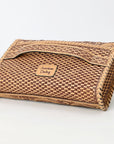 Clutch Beautifully Hand Tooled Genuine Leather women bag western handbag purse