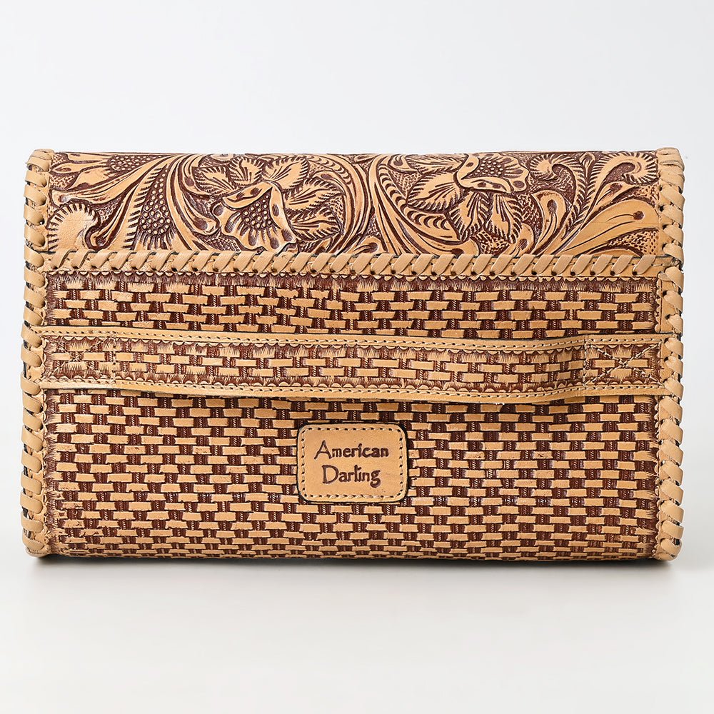 Clutch Beautifully Hand Tooled Genuine Leather women bag western handbag purse