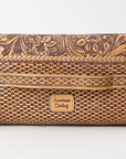 Clutch Beautifully Hand Tooled Genuine Leather women bag western handbag purse