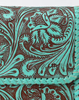 Clutch Beautifully Hand Tooled Genuine Leather women bag western handbag purse
