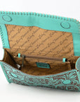 Clutch Beautifully Hand Tooled Genuine Leather women bag western handbag purse
