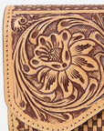 Clutch Beautifully Hand Tooled Genuine Leather women bag western handbag purse