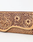 Clutch Beautifully Hand Tooled Genuine Leather women bag western handbag purse