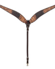 BAR H EQUINE Western Handtooled Leather Horse Headstall & Breast Collar Set