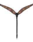 BAR H EQUINE Western Handtooled Leather Horse Headstall & Breast Collar Set