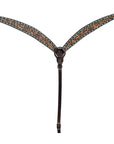BAR H EQUINE Western Handtooled Leather Horse Headstall & Breast Collar Set