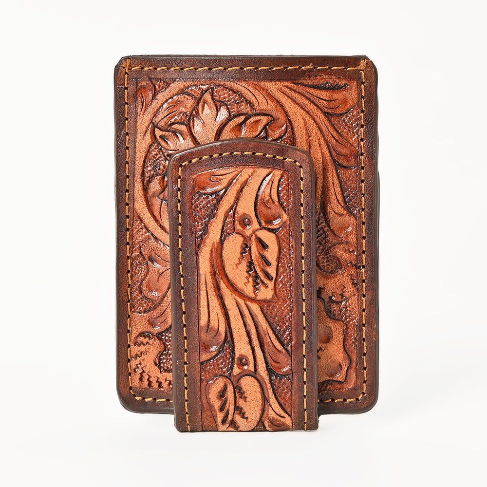 Slim Minimalist Money Clip Wallet With Integrated Cash Clip