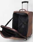 American Darling Travel Case Beautifully Hand Tooled Hair-On Genuine Leather women bag western Handbag Purse