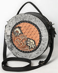 American Darling Canteen Hand Tooled Hair On Genuine Leather women bag western handbag purse