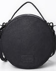 American Darling Hand Tooled & Hair On Crocodile Genuine Leather Canteen Bag