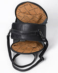 American Darling Hand Tooled & Hair On Crocodile Genuine Leather Canteen Bag