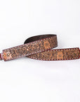 48 In American Darling Gorgeous Floral Hand Carved Genuine Leather Bag Strap With Flower Hand Tooled Design Brown Adbt147D
