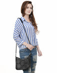 Crossbody Beautifully Hand Tooled Genuine Leather women bag western handbag purse