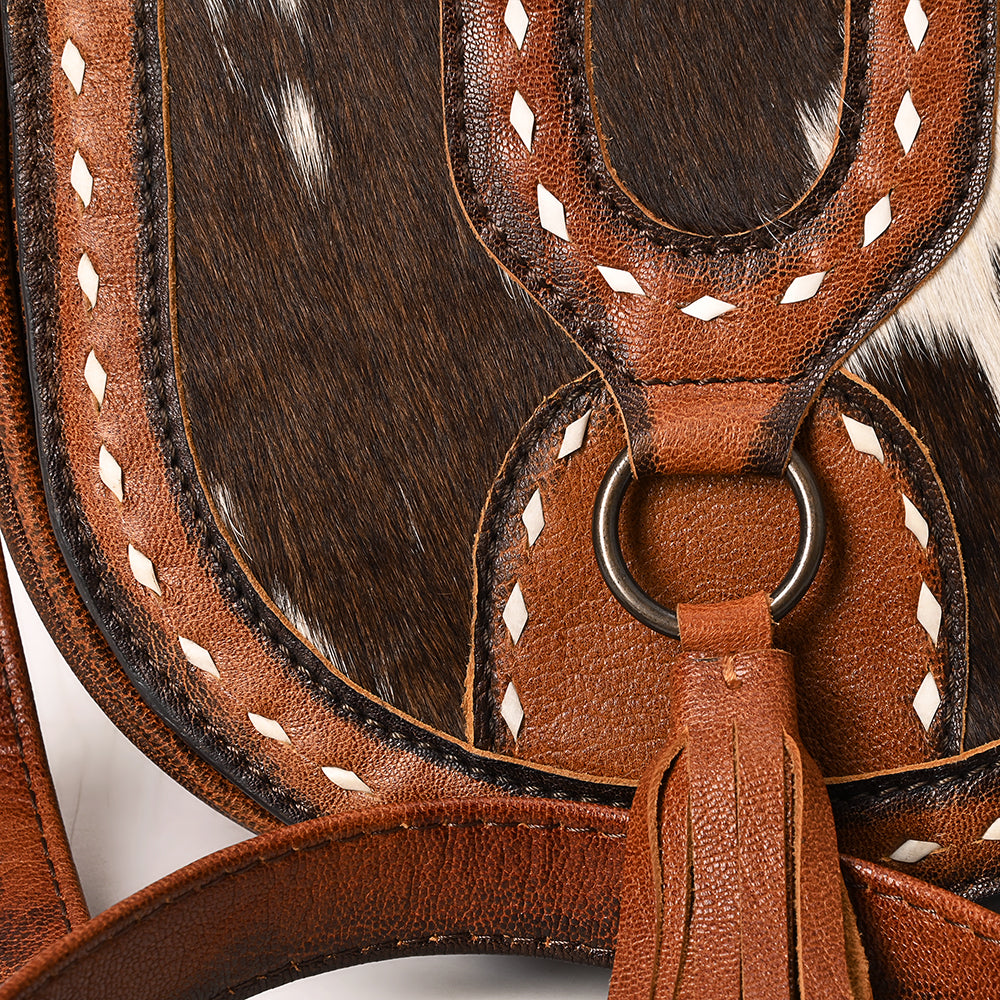 ADBG1610 Crossbody Hand Tooled Hair On Genuine Leather Women Bag