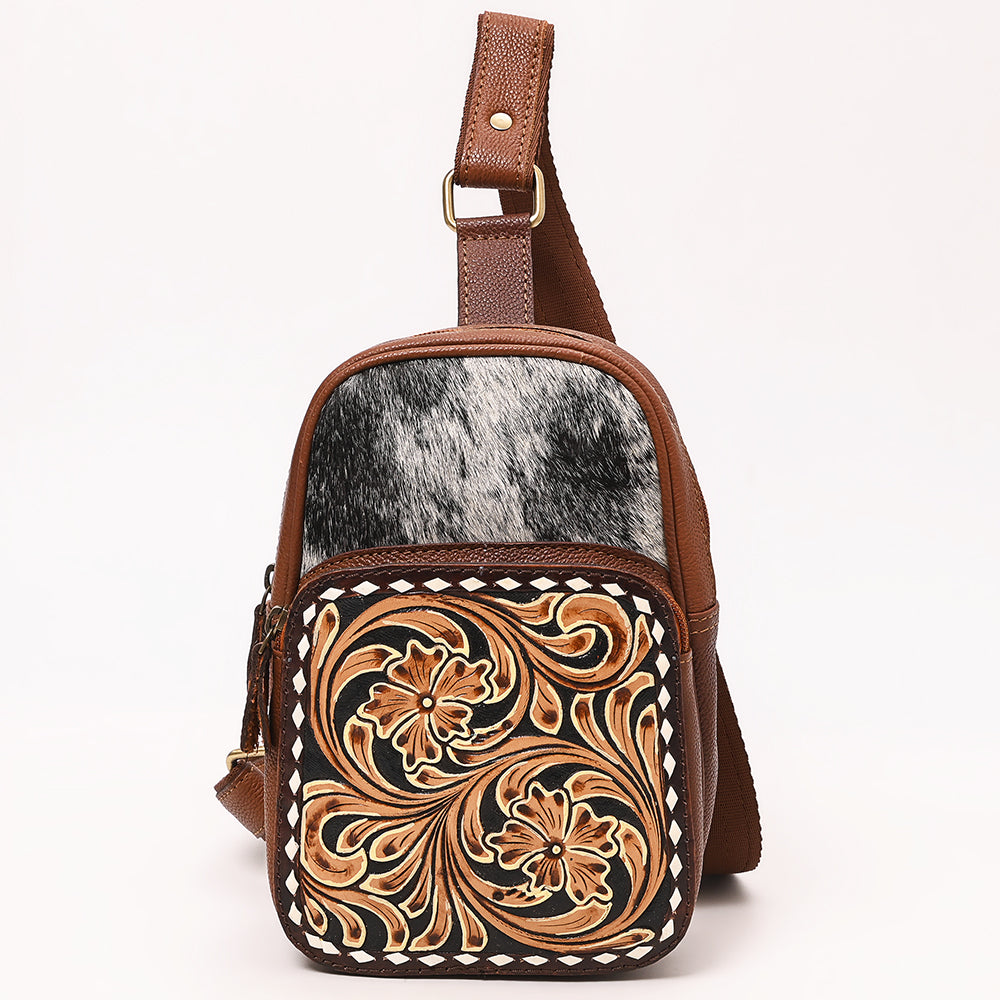 American Darling Hand Curved &amp; Hair On Genuine Leather Sling Bag