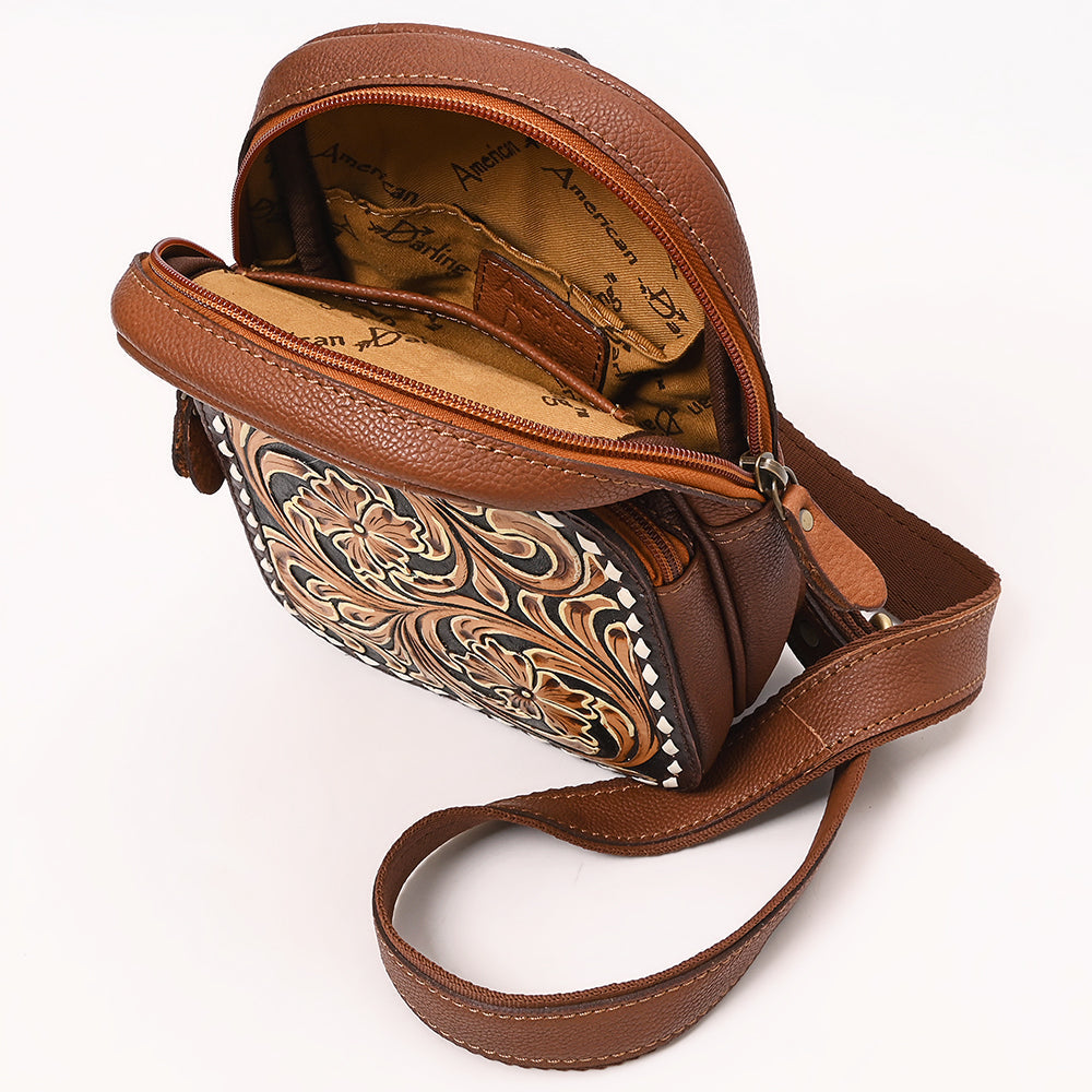 American Darling Hand Curved &amp; Hair On Genuine Leather Sling Bag