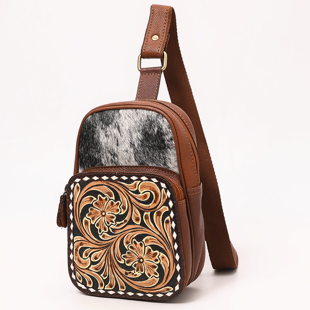 American Darling Hand Curved &amp; Hair On Genuine Leather Sling Bag