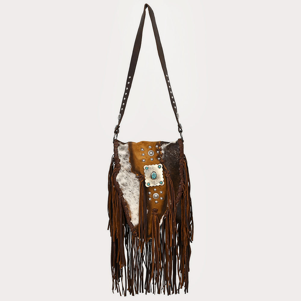 American Darling Crossbody Hair On Genuine Leather Women Bag Western Handbag Purse | for Cute