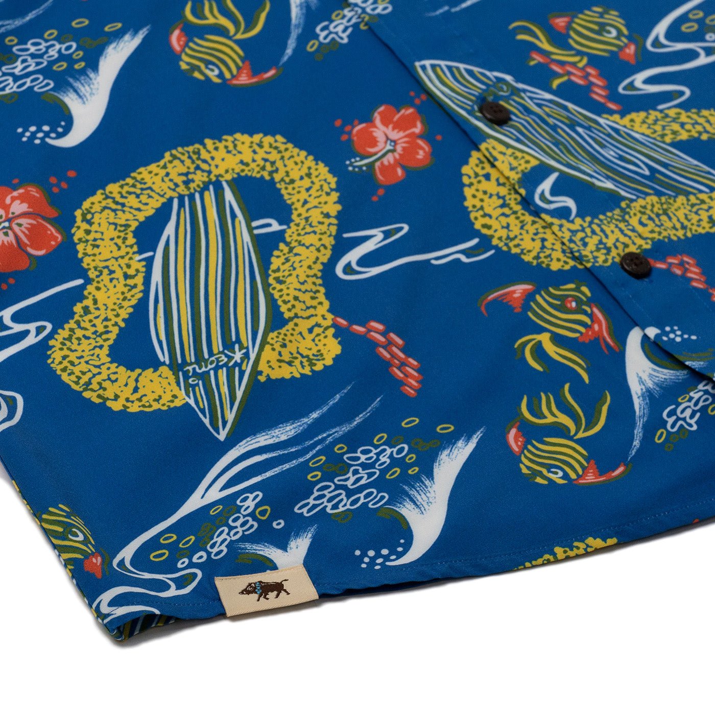 Waikiki Inspired Mid Century Surf Shirt In Ocean Blue Lightweight Breathable EverydayPerformance