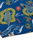 Waikiki Inspired Mid Century Surf Shirt In Ocean Blue Lightweight Breathable EverydayPerformance
