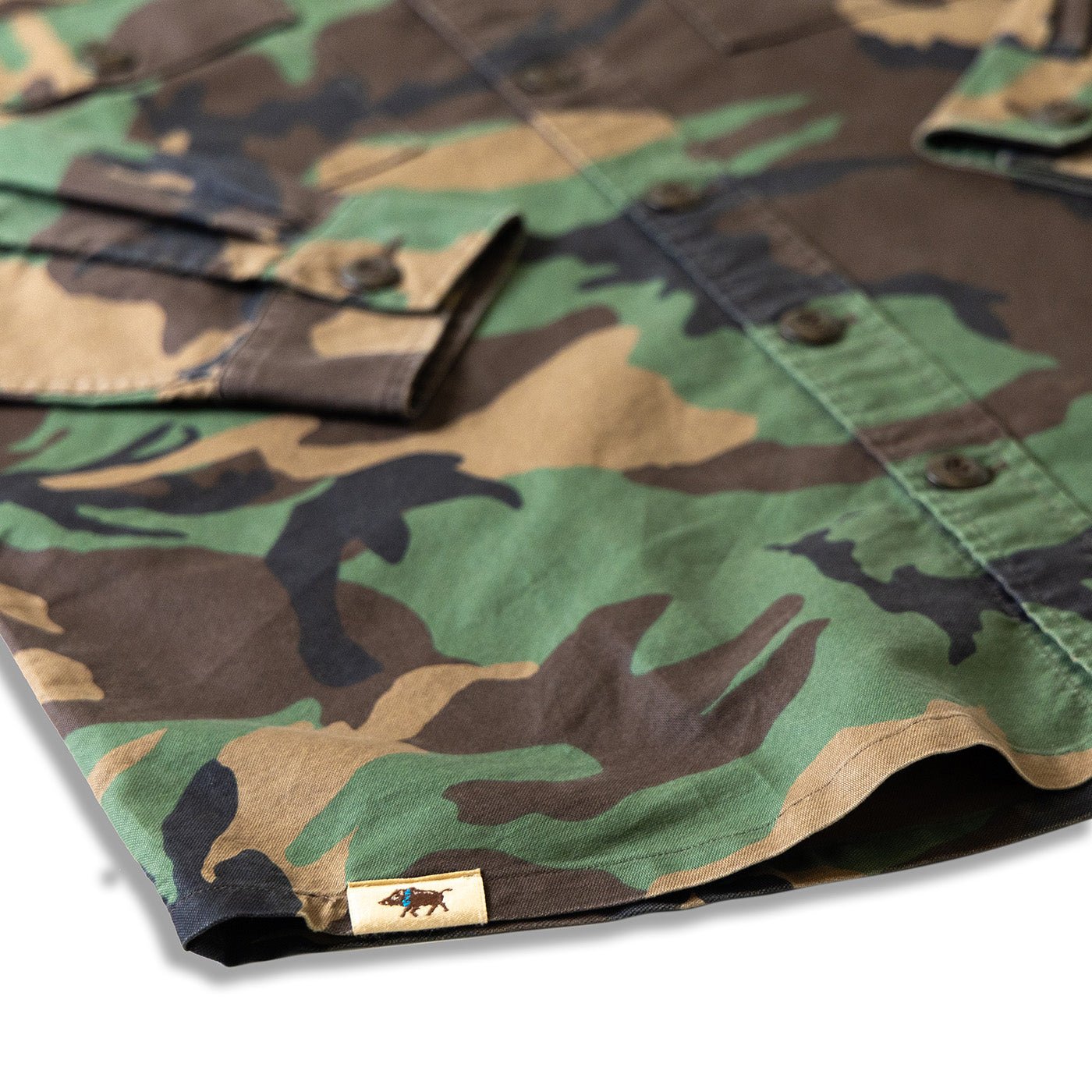 Camo Surplus Overshirt In Soft Cotton Garment Washed