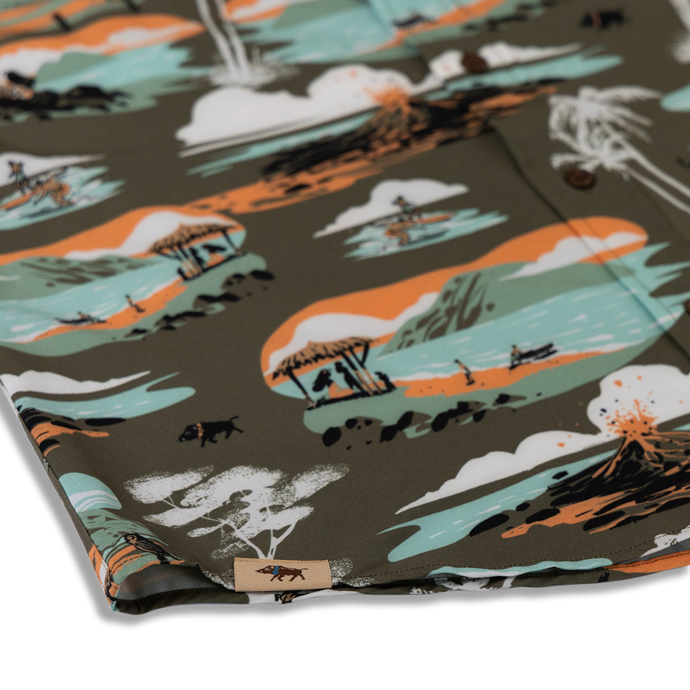 Mauka To Makai Print Recycled Polyester Hawaiian Aloha Shirt With UPF Protection