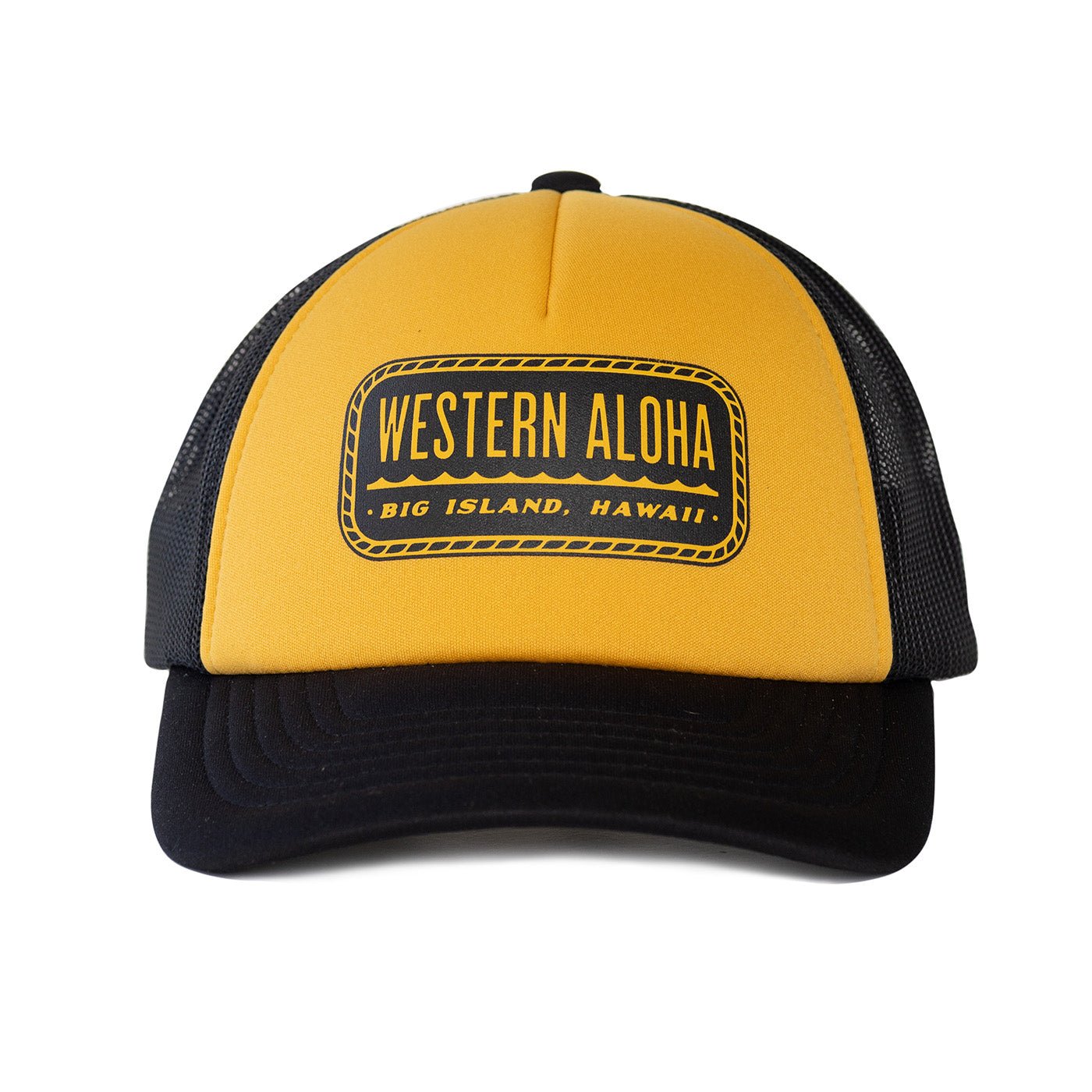 Black Gold Foam Trucker Hat With Rope Logo