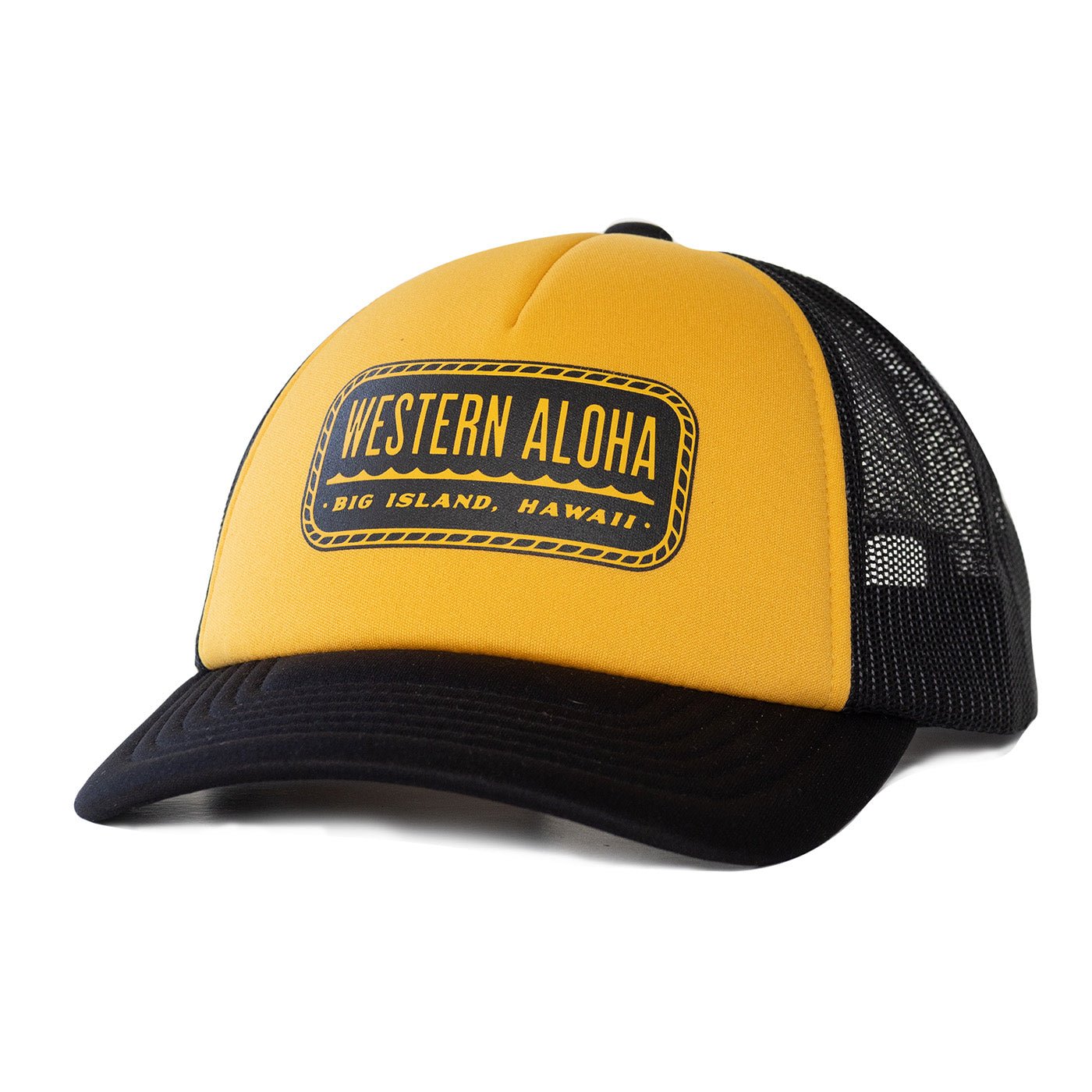 Black Gold Foam Trucker Hat With Rope Logo