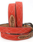 American Darling Beautifully Hand Tooled Genuine American Suede Leather Belt Men and Women