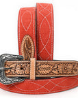 American Darling Beautifully Hand Tooled Genuine American Suede Leather Belt Men and Women