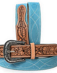 American Darling Beautifully Hand Tooled Genuine American Suede Leather Belt Men and Women