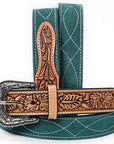American Darling Beautifully Hand Tooled Genuine American Suede Leather Belt Men and Women