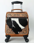 American Darling Travel Case Beautifully Hand Tooled  Hair-On Genuine Leather women bag western handbag purse