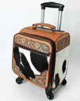 American Darling Travel Case Beautifully Hand Tooled  Hair-On Genuine Leather women bag western handbag purse
