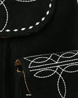 American Darling Backpack Genuine Western Suede Leather Women Bag Black