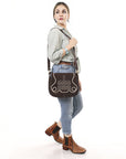 ADBGA670B Crossbody Genuine Western Suede Leather women bag