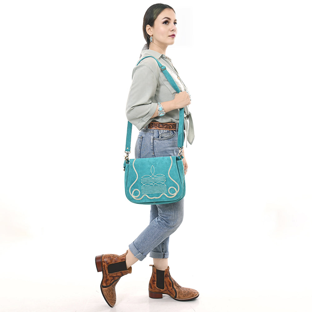 ADBGA670D Crossbody Genuine Western Suede Leather women bag