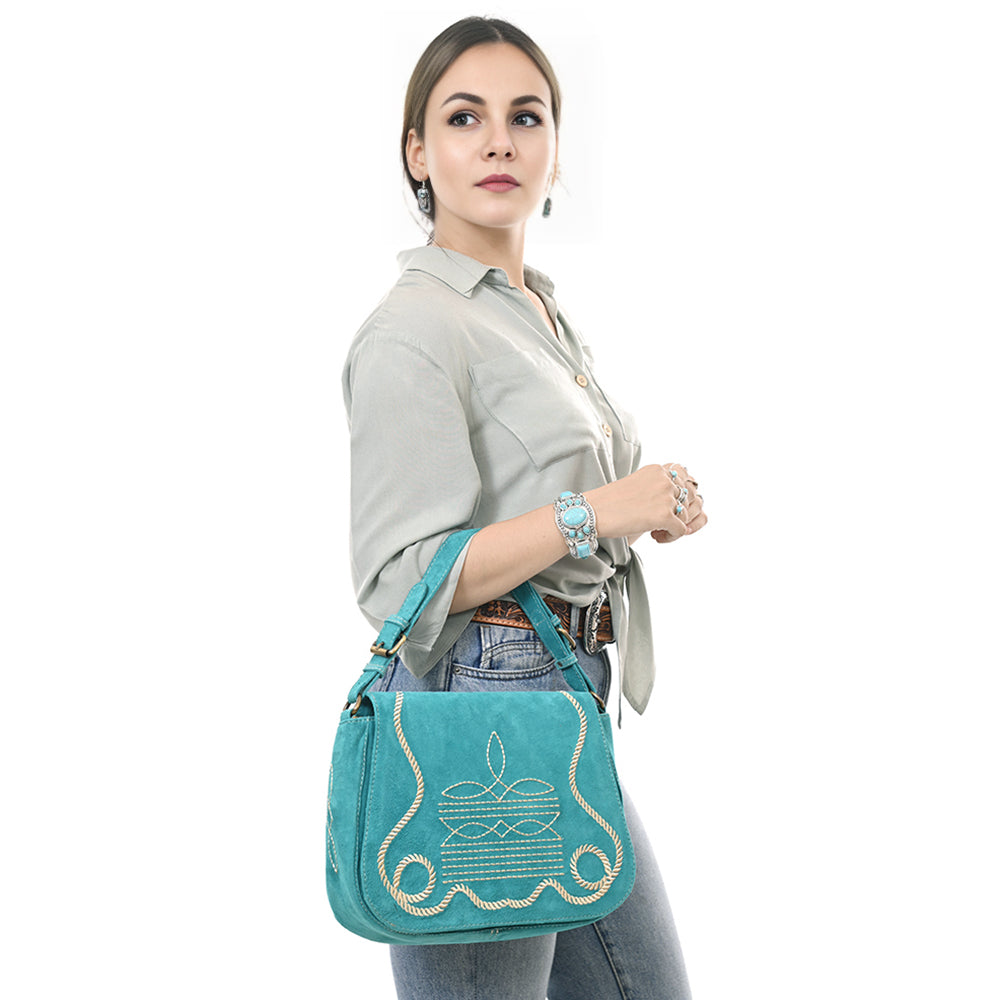ADBGA670D Crossbody Genuine Western Suede Leather women bag