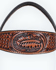 COMFYTACK Horse Floral Headstall Breast Collar Set American Leather Tan