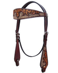 Bar H Equine American Leather Horse Saddle Tack One Ear Headstall Brown
