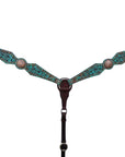 Bar H Equine American Leather Horse Saddle Tack One Ear Headstall | Breast Collar | Browband Headstall | Wither Strap | Tack Set for Horses Spotted Pinwheel Collection