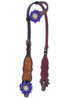 Bar H Equine American Leather Horse Saddle Tack One Ear Headstall | Breast Collar | Browband Headstall | Wither Strap | Tack Set for Horses BER113