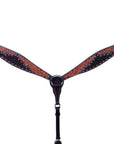 Bar H Equine Horse LeatherLeaf Hand Carved One Ear Headstall Brown
