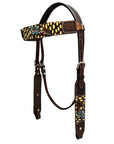 Bar H Equine Premium Hand Tooled Leather Breast Collar  Stainless Steel Hardware Brown
