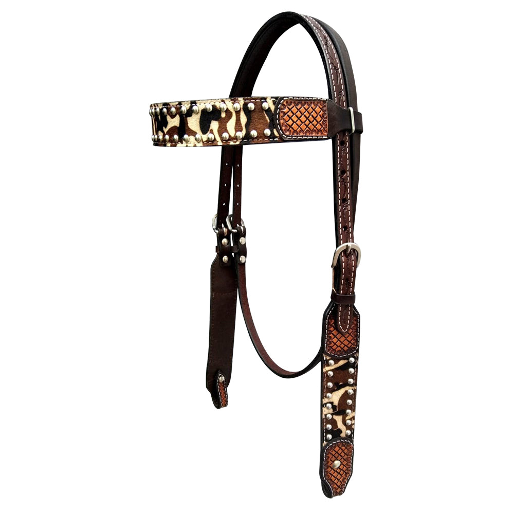 Bar H Equine Premium Hand Tooled Leather Stainless Steel Hardware Breast Collar Brown