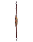 Bar H Equine Premium Hand Tooled Leather Stainless Steel Hardware Breast Collar Brown